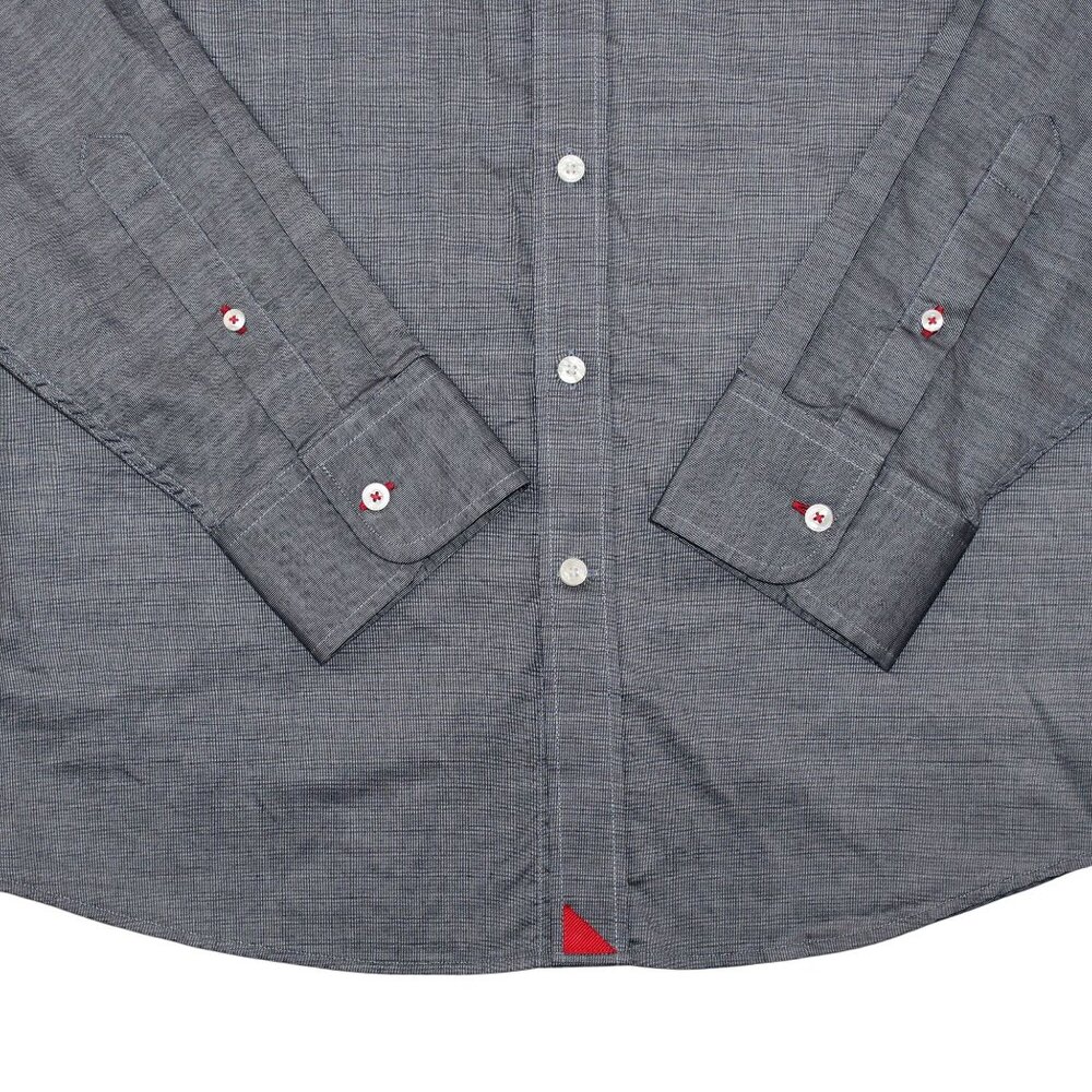 UNTUCKit XL Mens Grey Slim Fit Straight Point Collar Dress Shirt - Picture 4 of 9